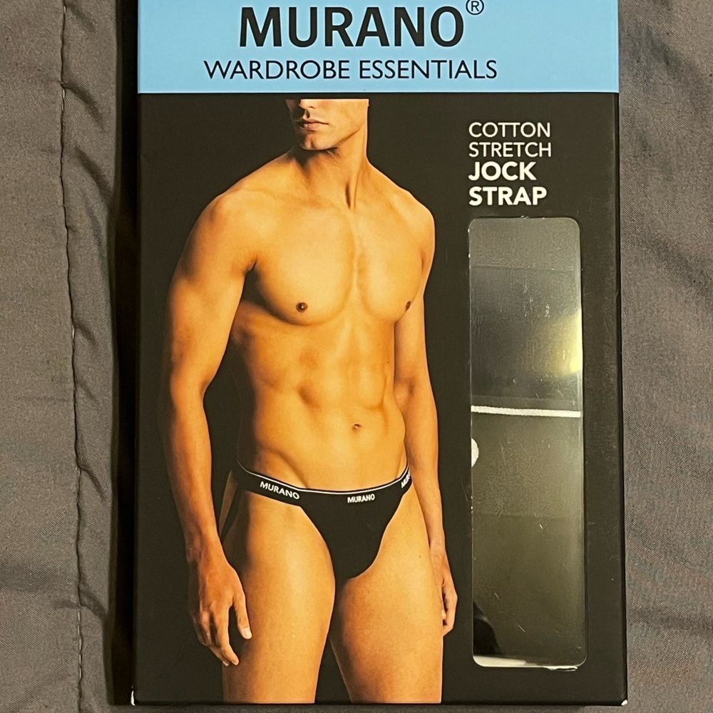 Murano Black Cotton Stretch Jock Strap